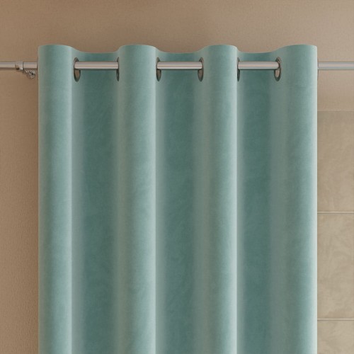 VELVI Zasłona gotowa na przelotkach, szerokość 140 x wysokość 230cm, kolor miętowy