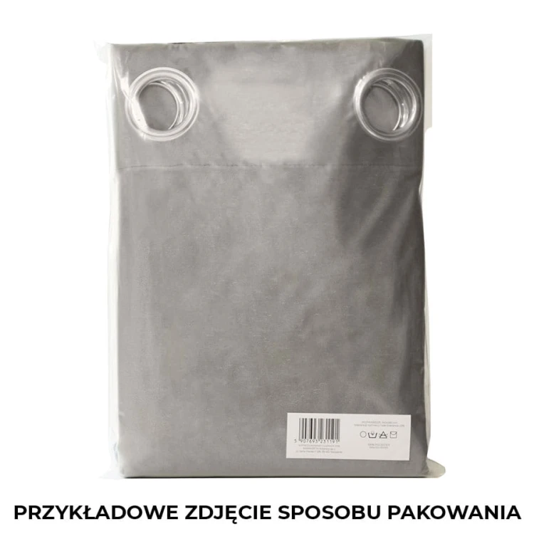 VELVI Zasłona gotowa na przelotkach, szerokość 140 x wysokość 240cm, kolor chłodny szary