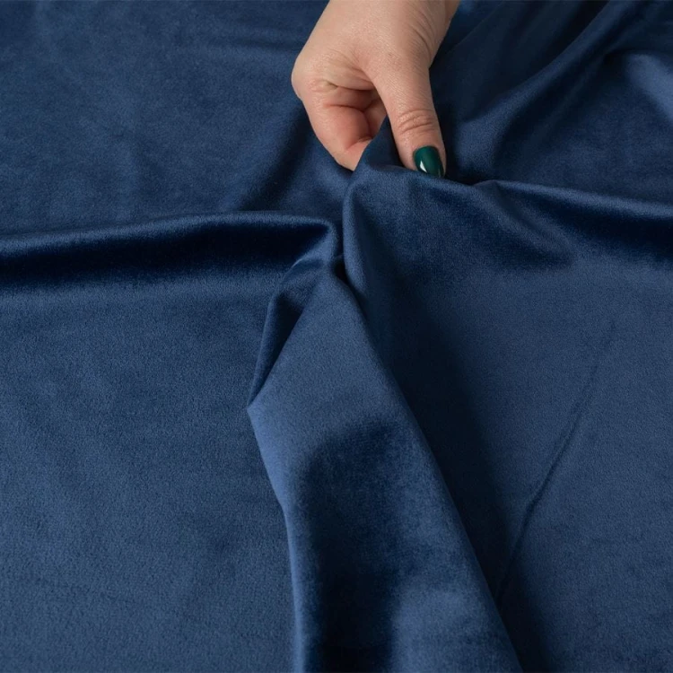 VELVI Zasłona gotowa na przelotkach, szerokość 140 x wysokość 260cm, kolor granatowy