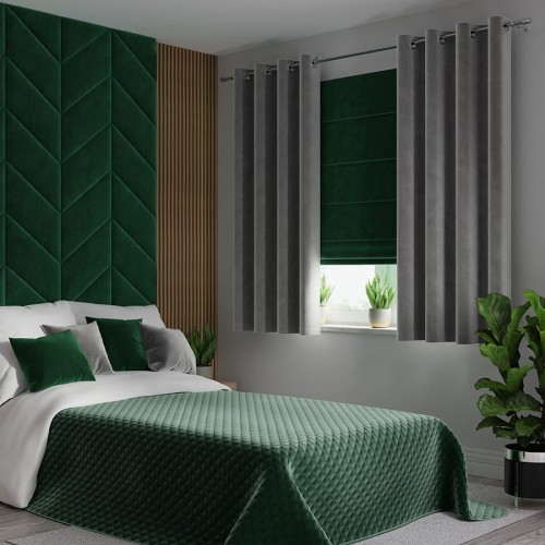 VELVI Zasłona gotowa na przelotkach, szerokość 140 x wysokość 160cm, kolor ciemny szary; antracytowy