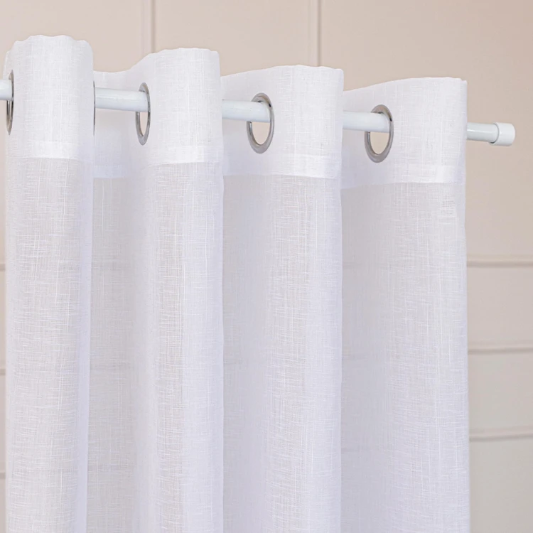 NALA Firana gotowa na przelotkach, szerokość 140cm x wysokość 240cm, kolor 001 biała 002022/ZGP/001/140240/1