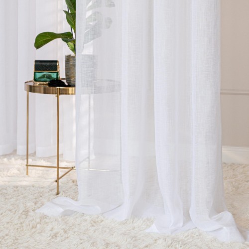 NALA Firana gotowa na przelotkach, szerokość 200cm x wysokość 250cm, kolor 001 biała 002022/ZGP/001/200250/1