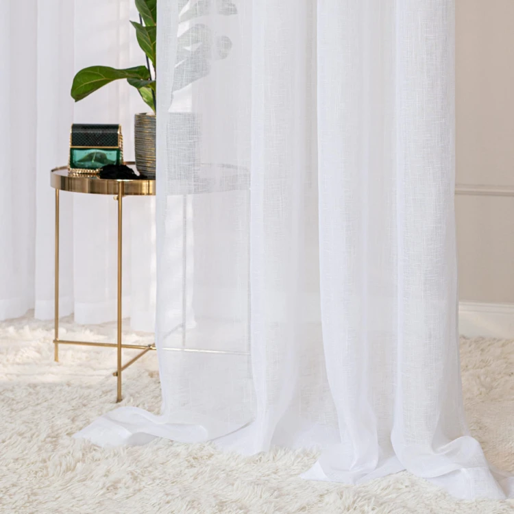 NALA Firana gotowa na przelotkach, szerokość 200cm x wysokość 250cm, kolor 001 biała 002022/ZGP/001/200250/1