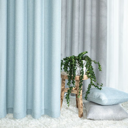 MOLLY Zasłona gotowa na przelotkach, szerokość 140cm x wysokość 250cm, kolor jasny niebieski