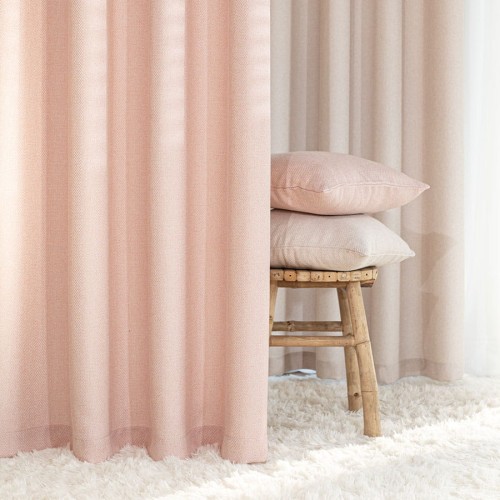 MOLLY Zasłona gotowa na przelotkach, szerokość 140cm x wysokość 250cm, kolor pudrowy róż