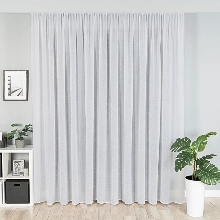 Woal kreszowany z ołowianką, wysokość 275cm, kolor biały