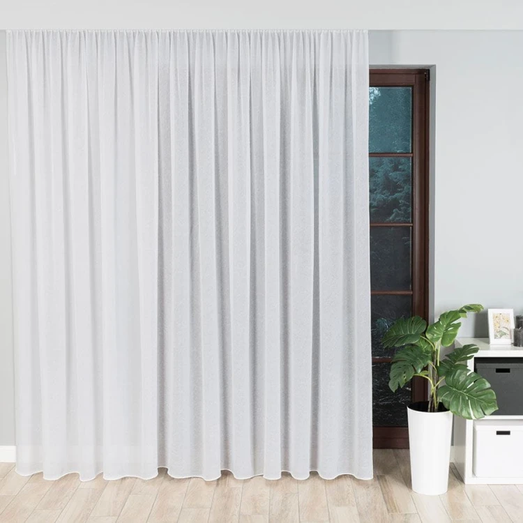 Woal kreszowany z ołowianką, wysokość 275cm, kolor biały