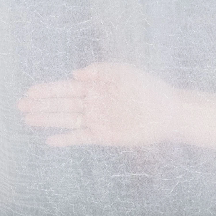 Woal kreszowany, wysokość 290cm, kolor biały