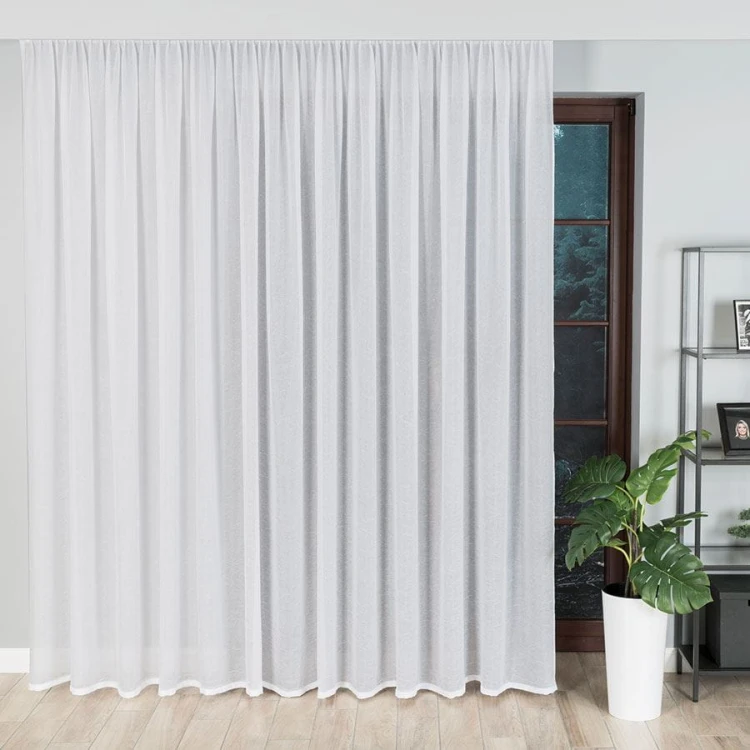 Woal kreszowany, wysokość 290cm, kolor biały