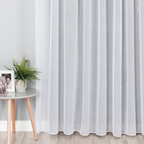 Woal kreszowany z ołowianką, wysokość 290cm, kolor biały