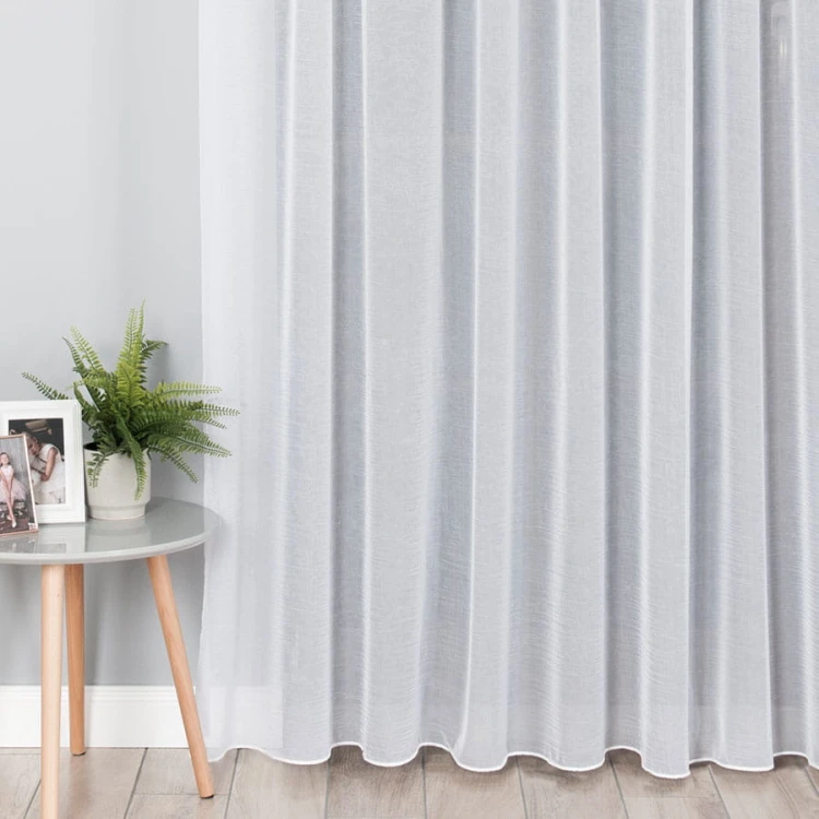 Woal kreszowany z ołowianką, wysokość 290cm, kolor biały