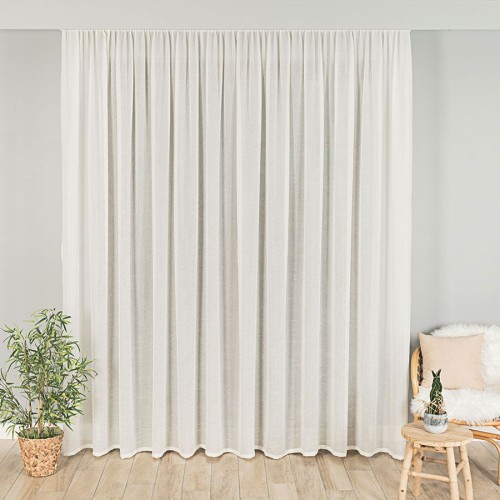 Woal kreszowany, wysokość 290cm, kolor kremowy