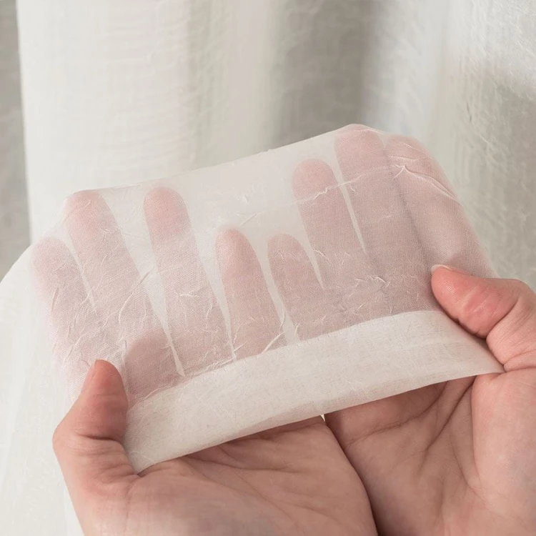 Woal kreszowany, wysokość 290cm, kolor kremowy