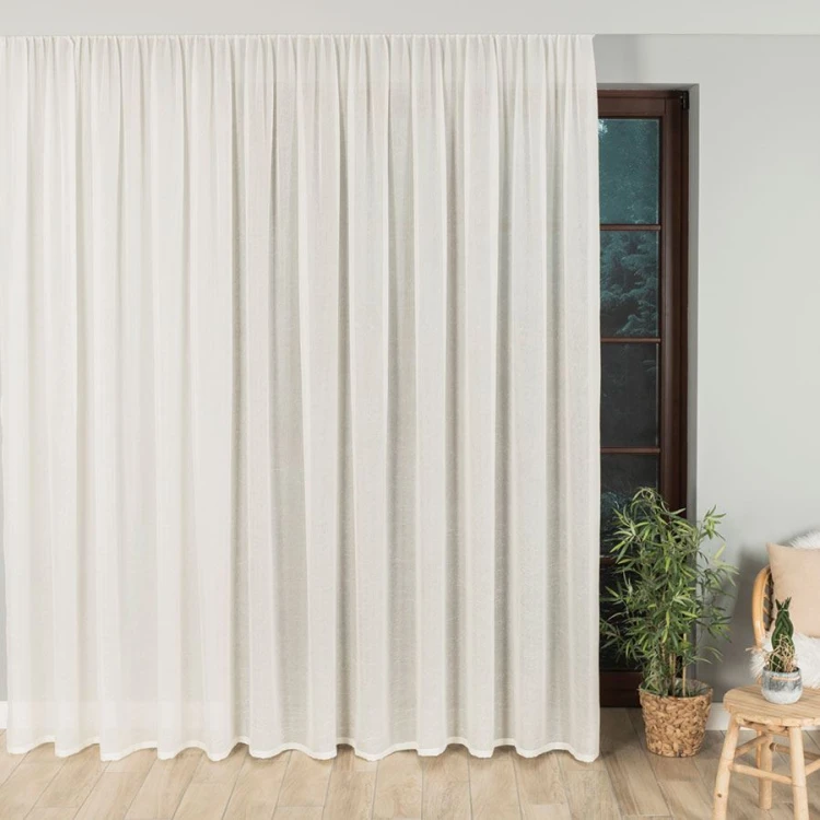 Woal kreszowany, wysokość 290cm, kolor kremowy