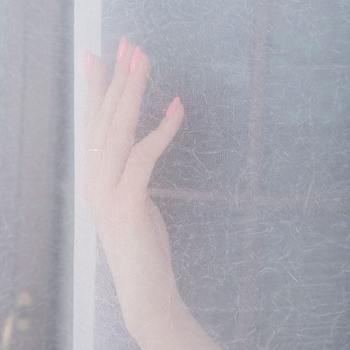 Woal kreszowany z ołowianką, wysokość 280cm, kolor biały