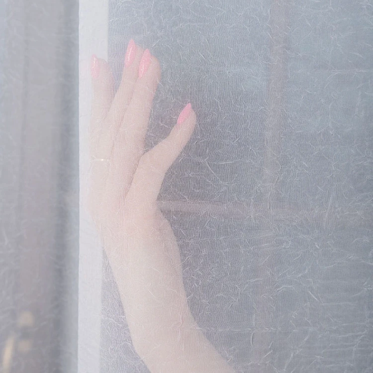 Woal kreszowany z ołowianką, wysokość 280cm, kolor biały