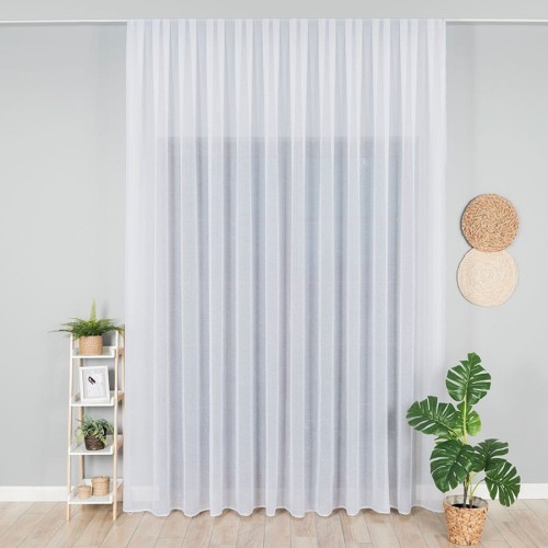 Woal kreszowany z ołowianką, wysokość 280cm, kolor biały