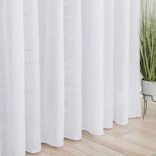 Firanka fantazyjna ze wzorem po całości z ołowianką, wysokość 300cm, kolor biały z szarym