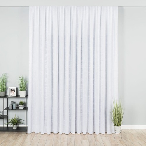 Firanka fantazyjna ze wzorem po całości z ołowianką, wysokość 300cm, kolor biały z szarym