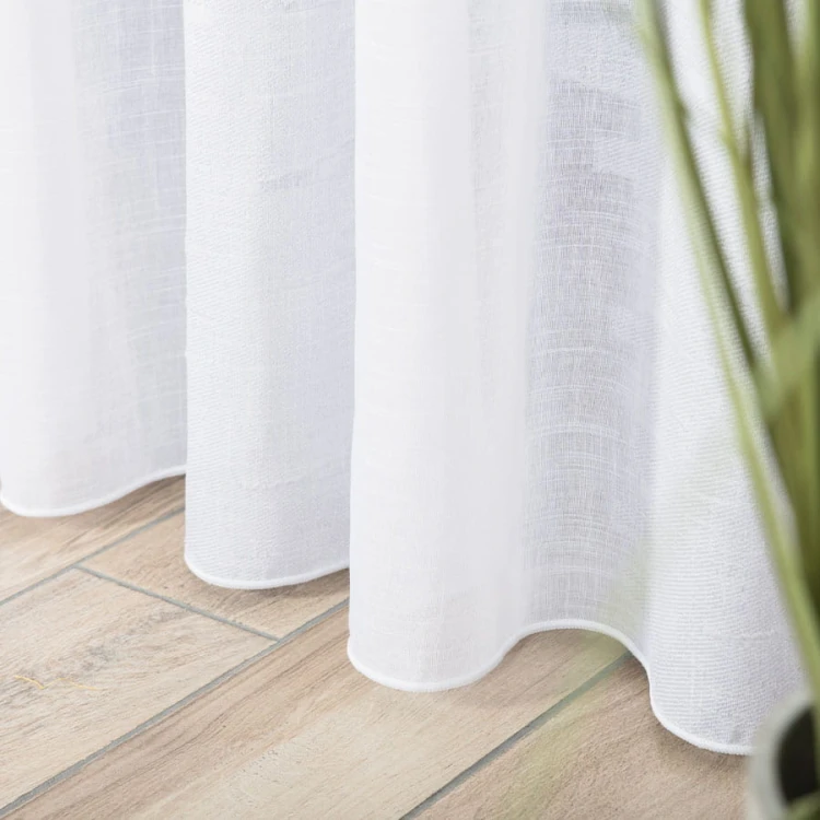 Firanka fantazyjna ze wzorem po całości z ołowianką, wysokość 300cm, kolor biały z szarym