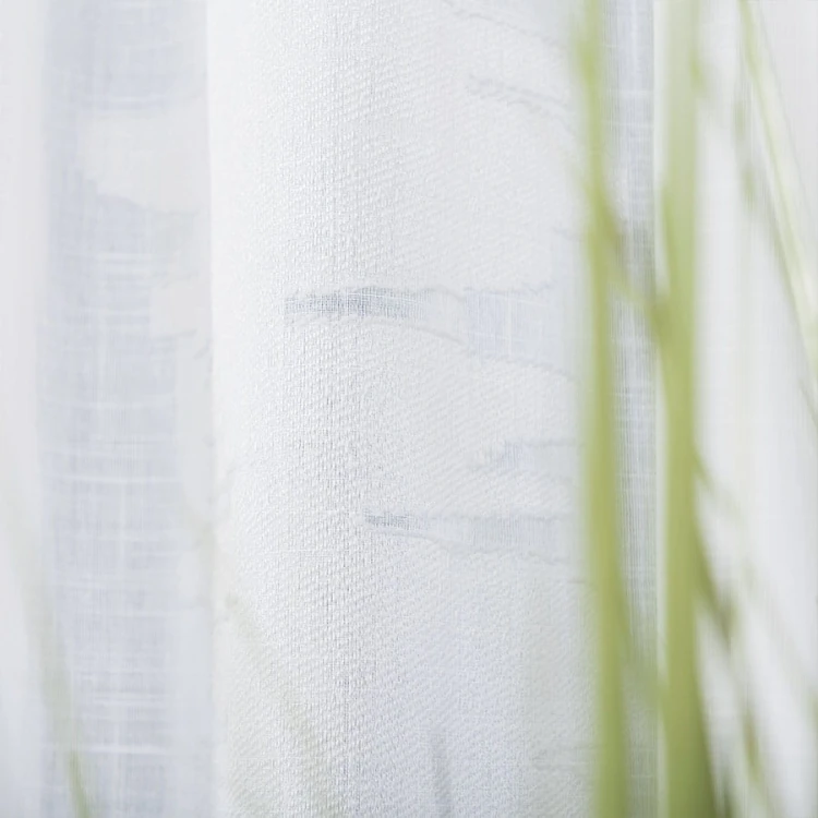 Firanka fantazyjna ze wzorem po całości z ołowianką, wysokość 300cm, kolor biały z szarym