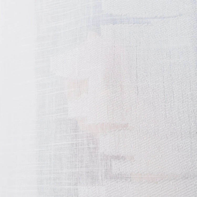 Firanka fantazyjna ze wzorem po całości z ołowianką, wysokość 300cm, kolor biały z szarym