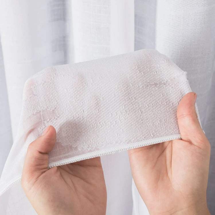 Firanka fantazyjna ze wzorem po całości z ołowianką, wysokość 300cm, kolor biały z szarym