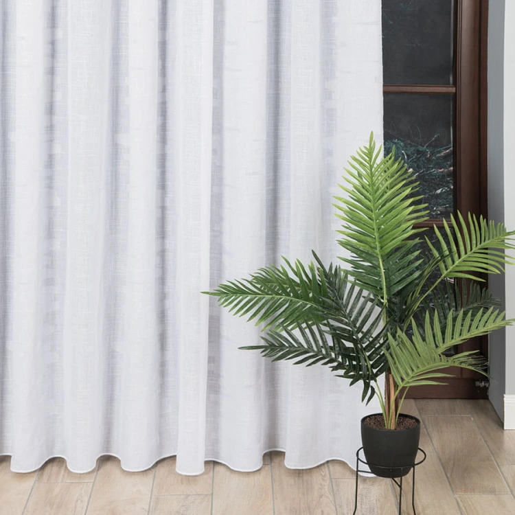 Firanka fantazyjna ze wzorem po całości z ołowianką, wysokość 300cm, kolor biały z szarym