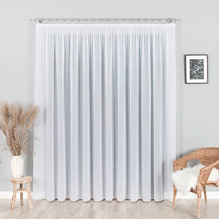 Firanka fantazyjna z ołowianką, wysokość 300cm, kolor biały