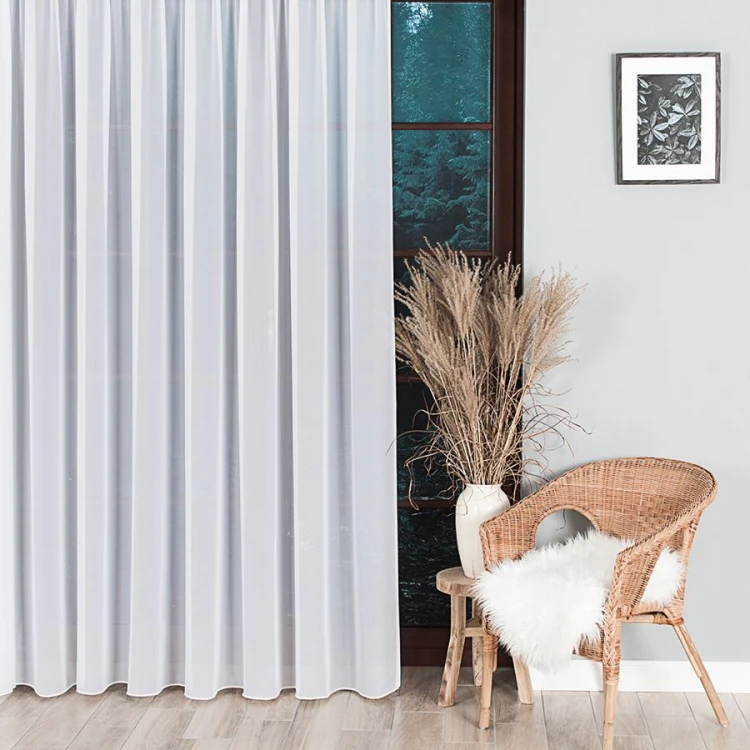 Firanka fantazyjna z ołowianką, wysokość 300cm, kolor biały