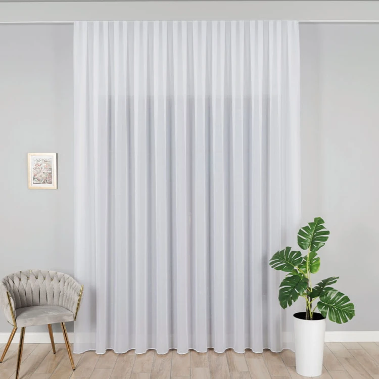 Firanka fantazyjna z ołowianką, wysokość 300cm, kolor biały