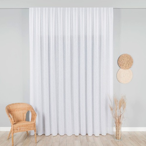 Firanka fantazyjna z ołowianką, wysokość 300cm, kolor biały