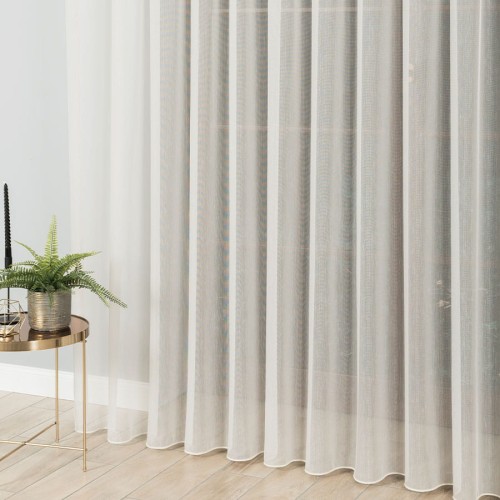 Firanka fantazyjna z ołowianką, wysokość 300cm, kolor  kremowy z błyskiem