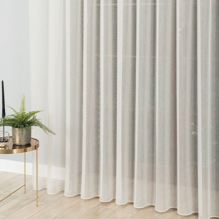 Firanka fantazyjna z ołowianką, wysokość 300cm, kolor  kremowy z błyskiem