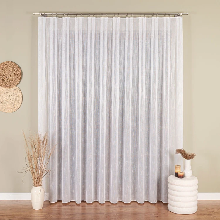 Firanka fantazyjna z ołowianką, wysokość 250 cm, kolor biały