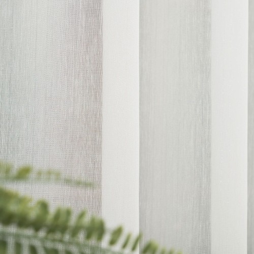 Firanka fantazyjna z ołowianką, wysokość 300cm, kolor kremowy z błyszczącą nitką