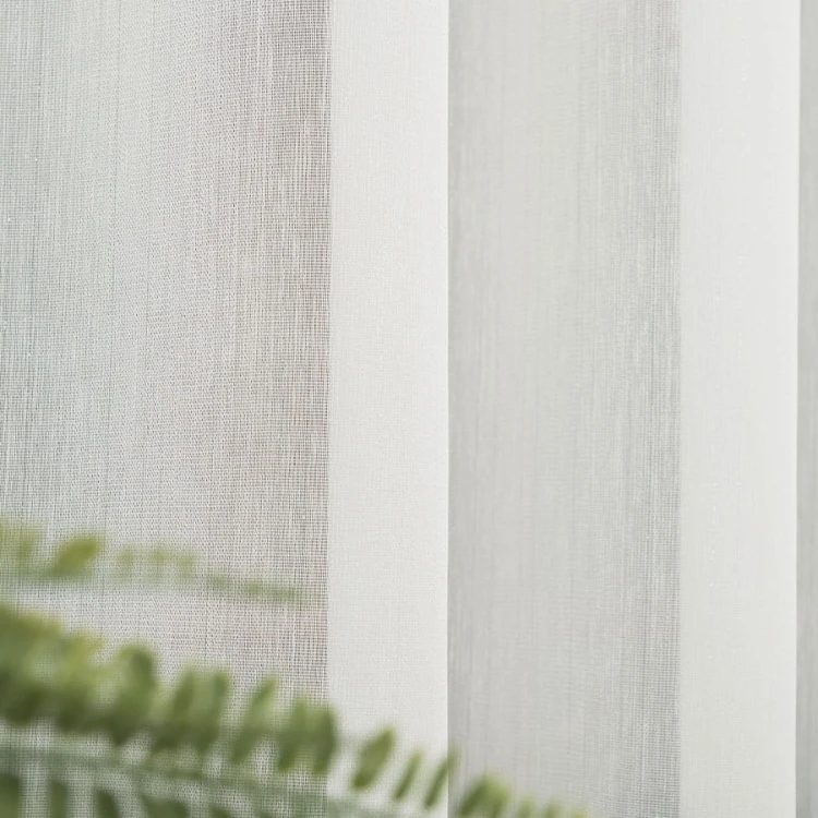 Firanka fantazyjna z ołowianką, wysokość 300cm, kolor kremowy z błyszczącą nitką