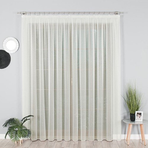 Firanka fantazyjna na markizecie, wysokość 330cm, kolor kremowy