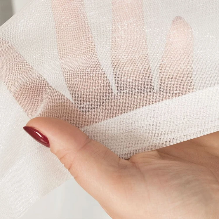 Firanka fantazyjna błyszcząca, wysokość 300cm, kolor kremowy