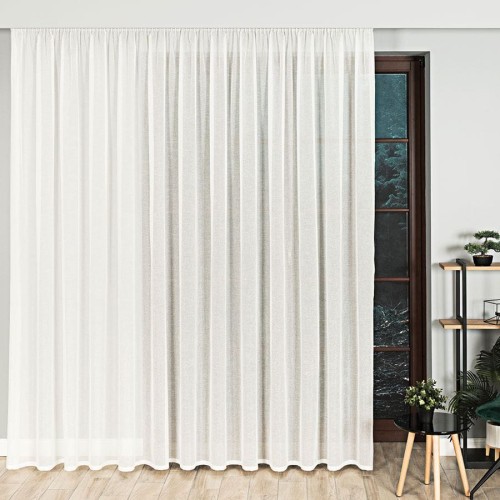 Firanka fantazyjna błyszcząca, wysokość 300cm, kolor kremowy