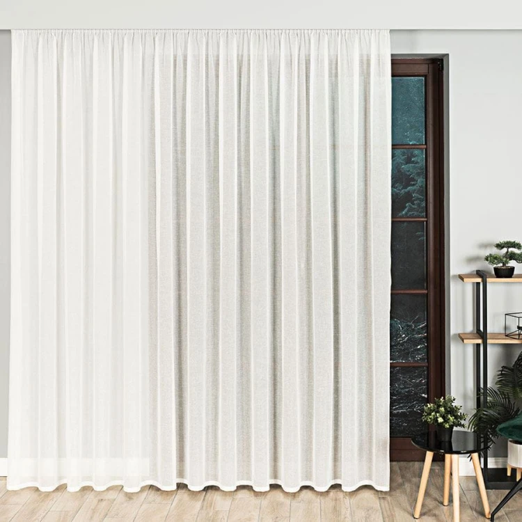 Firanka fantazyjna błyszcząca, wysokość 300cm, kolor kremowy