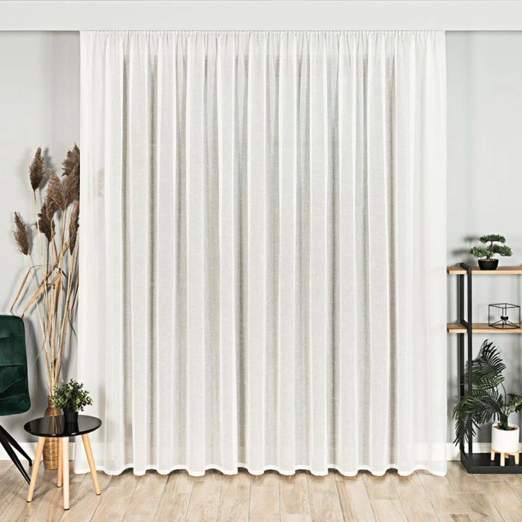 Firanka fantazyjna błyszcząca, wysokość 300cm, kolor kremowy