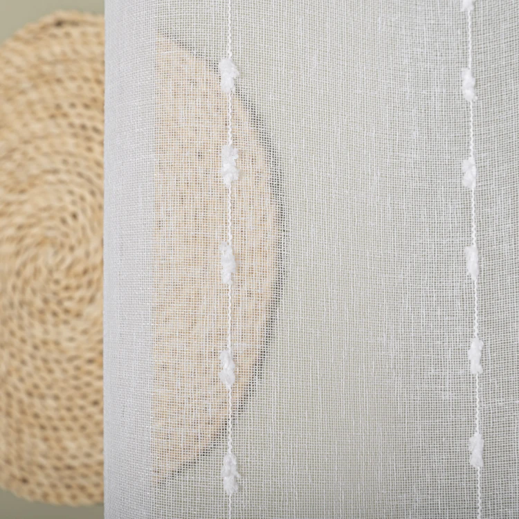 Firanka fantazyjna ze zdobieniem po całości, wysokość 300cm, kolor biały