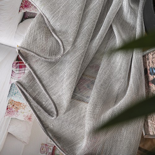 Firanka fantazyjna z ołowianką, wysokość 300cm, kolor szary