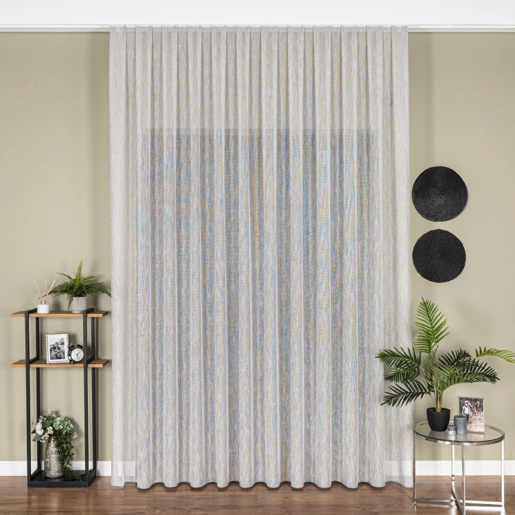 Firanka fantazyjna z ołowianką, wysokość 300cm, kolor szary