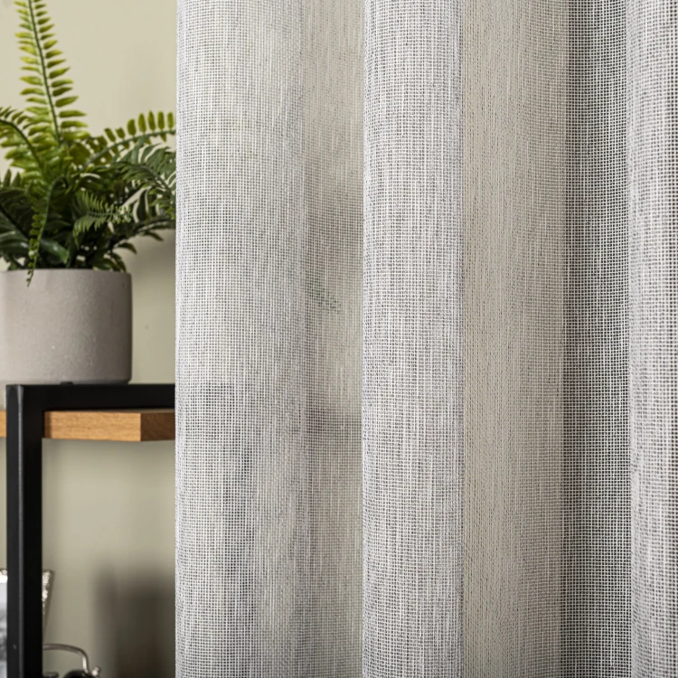 Firanka fantazyjna z ołowianką, wysokość 300cm, kolor szary