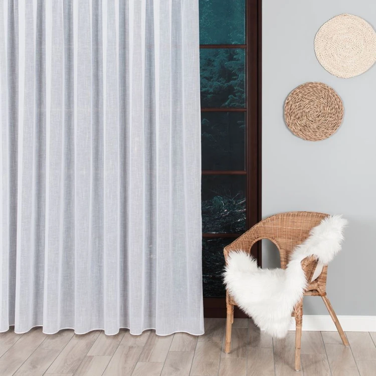 Firanka fantazyjna z ołowianką, wysokość 290cm, kolor biały