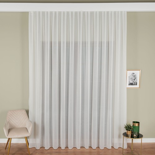 Firanka fantazyjna z ołowianką, wysokość 220cm, kolor off white