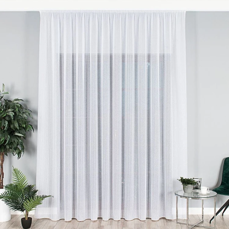 Firanka fantazyjna z ołowianką, wysokość 300cm, kolor biały