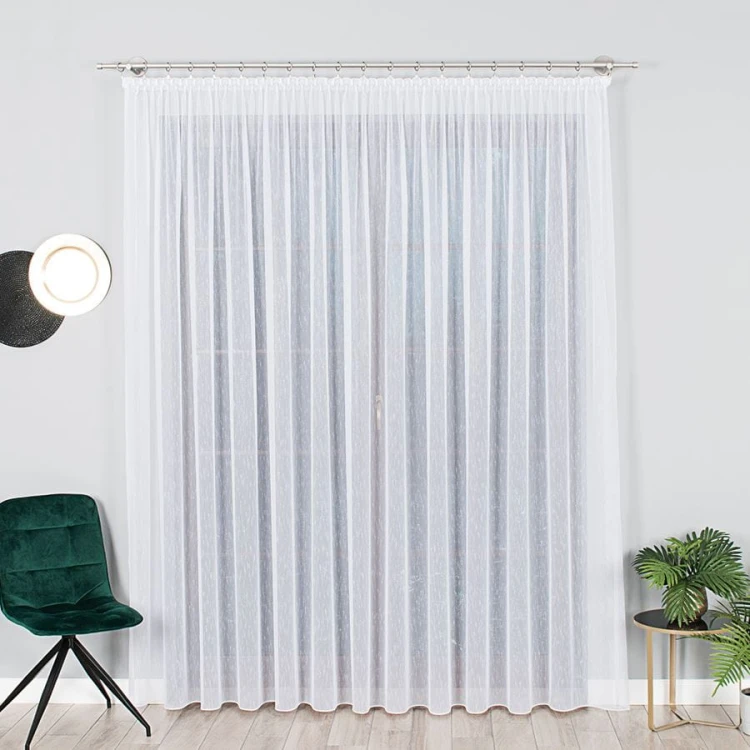 Firanka fantazyjna z ołowianką, wysokość 330cm, kolor biały